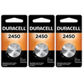3 2450 Duracell Lithium 3V Coin Cell Batteries (CR2450, DL2450, ECR2450)
