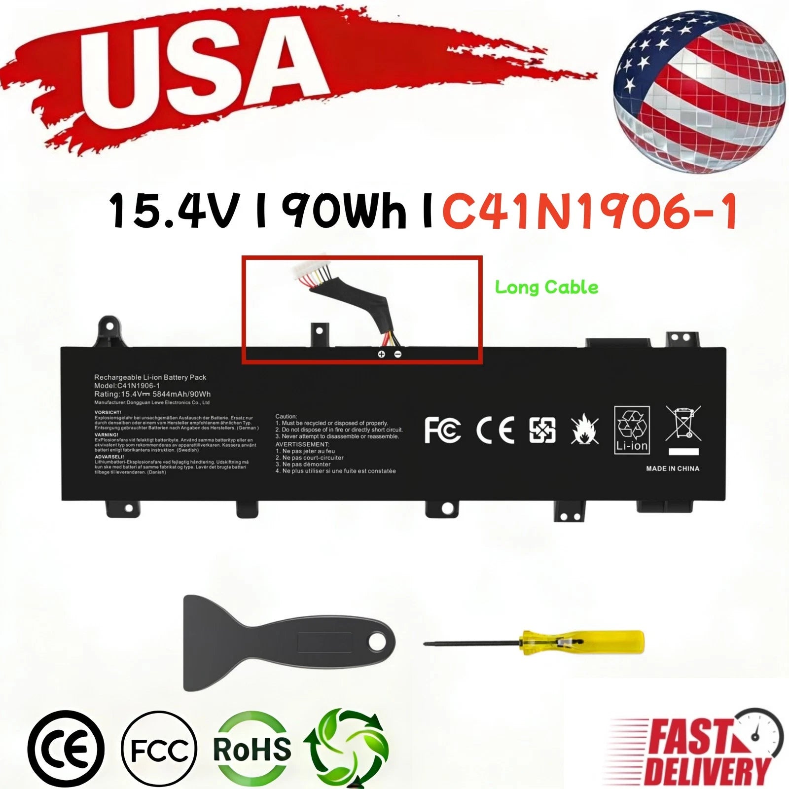 90Wh C41N1906-1 Battery For ASUS TUF Gaming A15 FA506 FA506IV F15 FX506HC FX506L