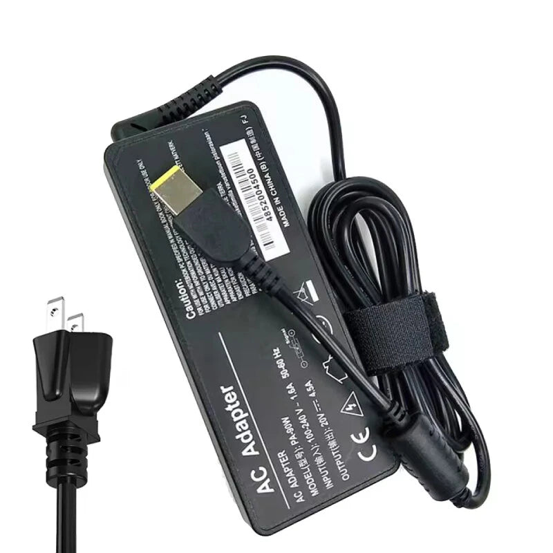 AC Adapter 90W 20V 4.5A Laptop Charger for Lenovo ThinkPad X1 Carbon Square Tip