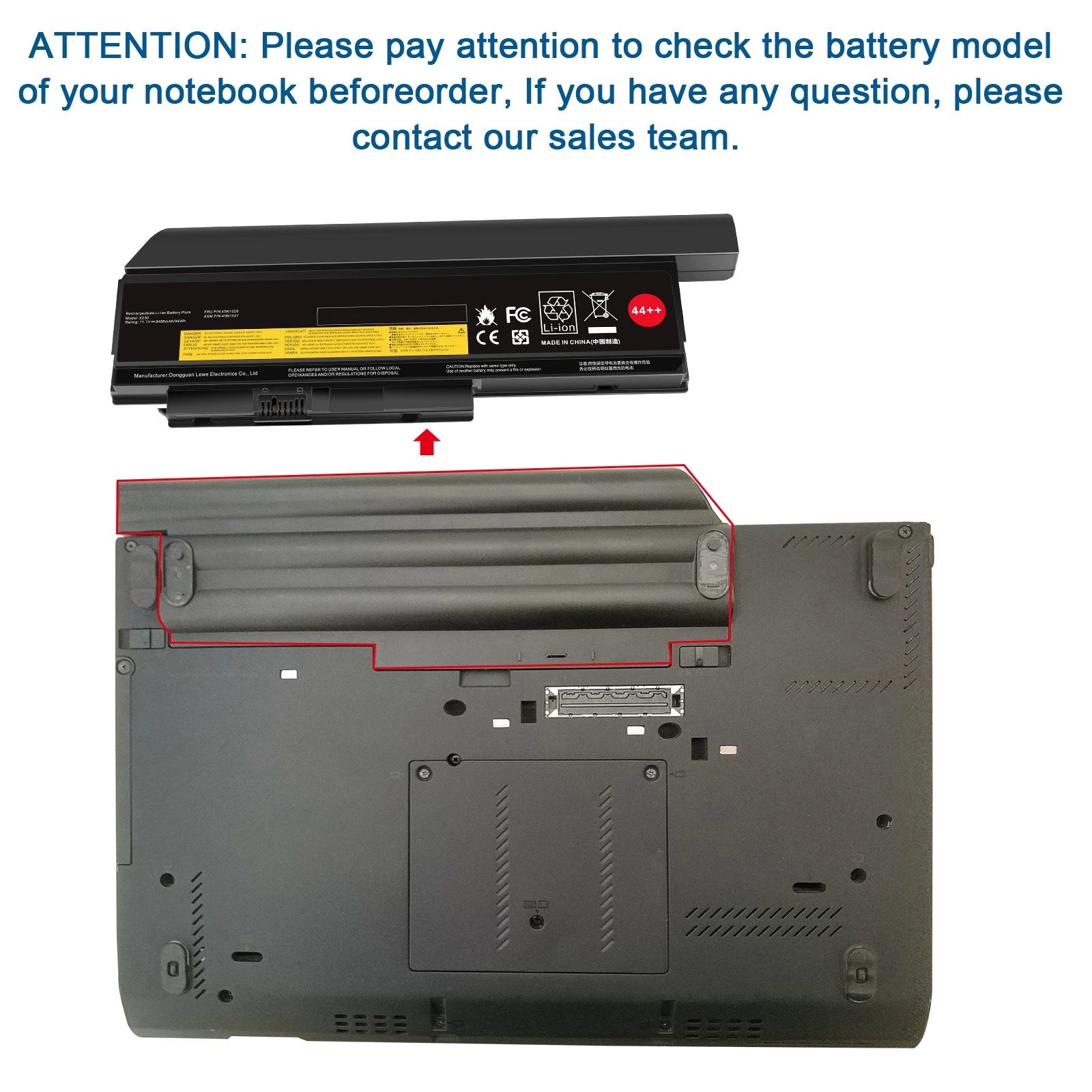 ?44++ 9 Cell X230 X220 Battery For Lenovo ThinkPad X230i X220i 45N1023 45N1027