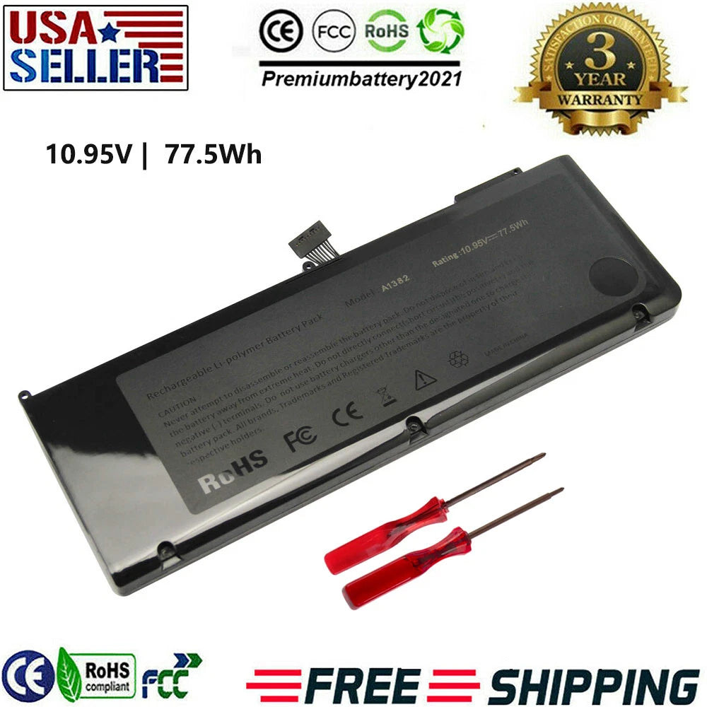 A1382 Battery For Apple MacBook Pro 15" A1286 i7 Early 2011 Mid 2012 Unibody PC