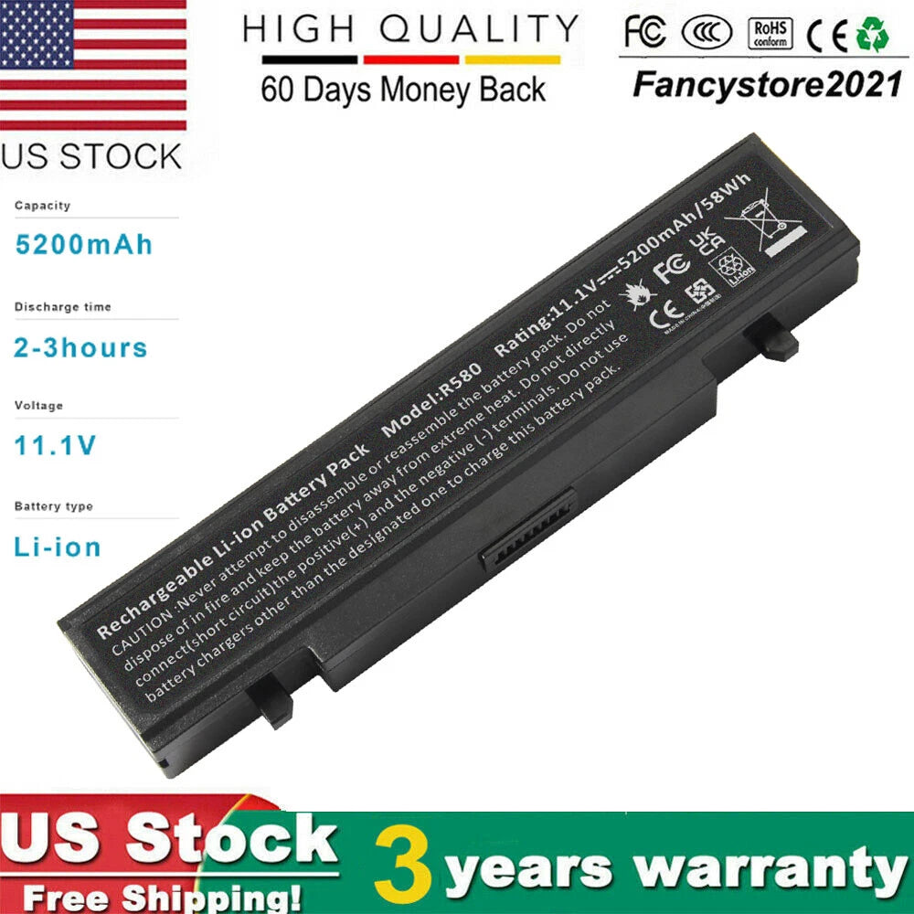New Laptop Battery For Samsung AA-PB9NC6B AA-PB9NS6B R428 R580 R780 R730 RV511