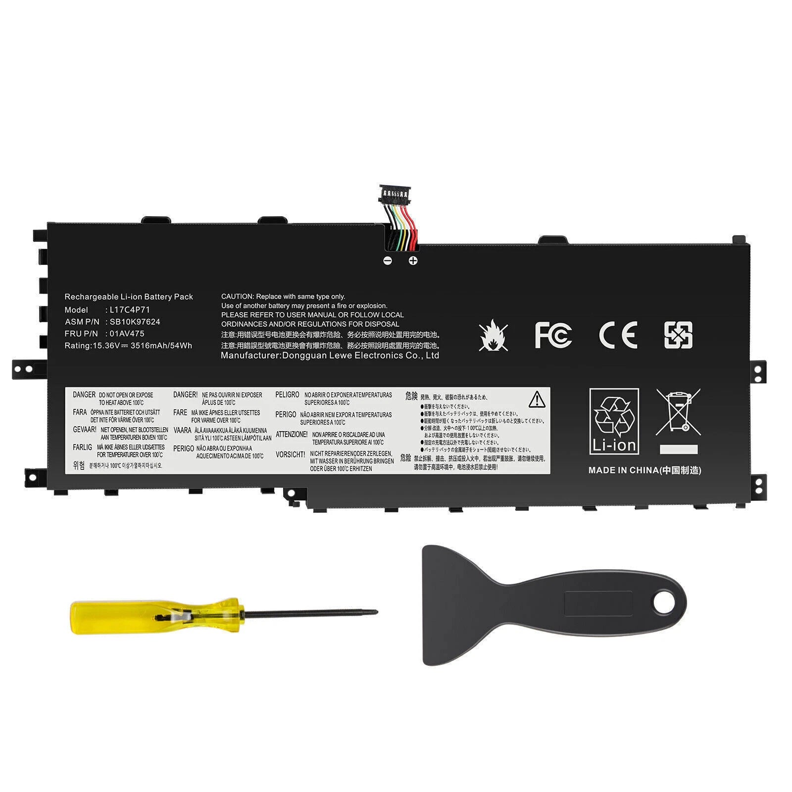 L17C4P71 Battery For Lenovo ThinkPad X1 Yoga 3rd Gen Series L17M4P73 01AV475 NEW