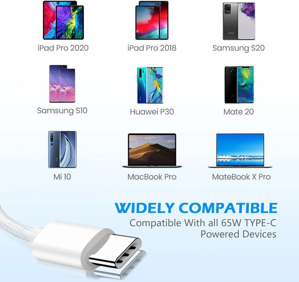 96W USB C Type C for Acer Chromebook Lenovo/HP/Asus/Samsung Power Laptop Charger