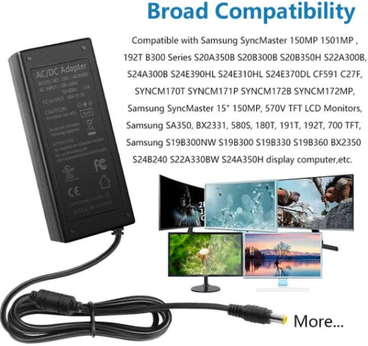 AC Power Adapter Charger for Samsung SyncMaster PX2370 XL2270 LED LCD Monitor