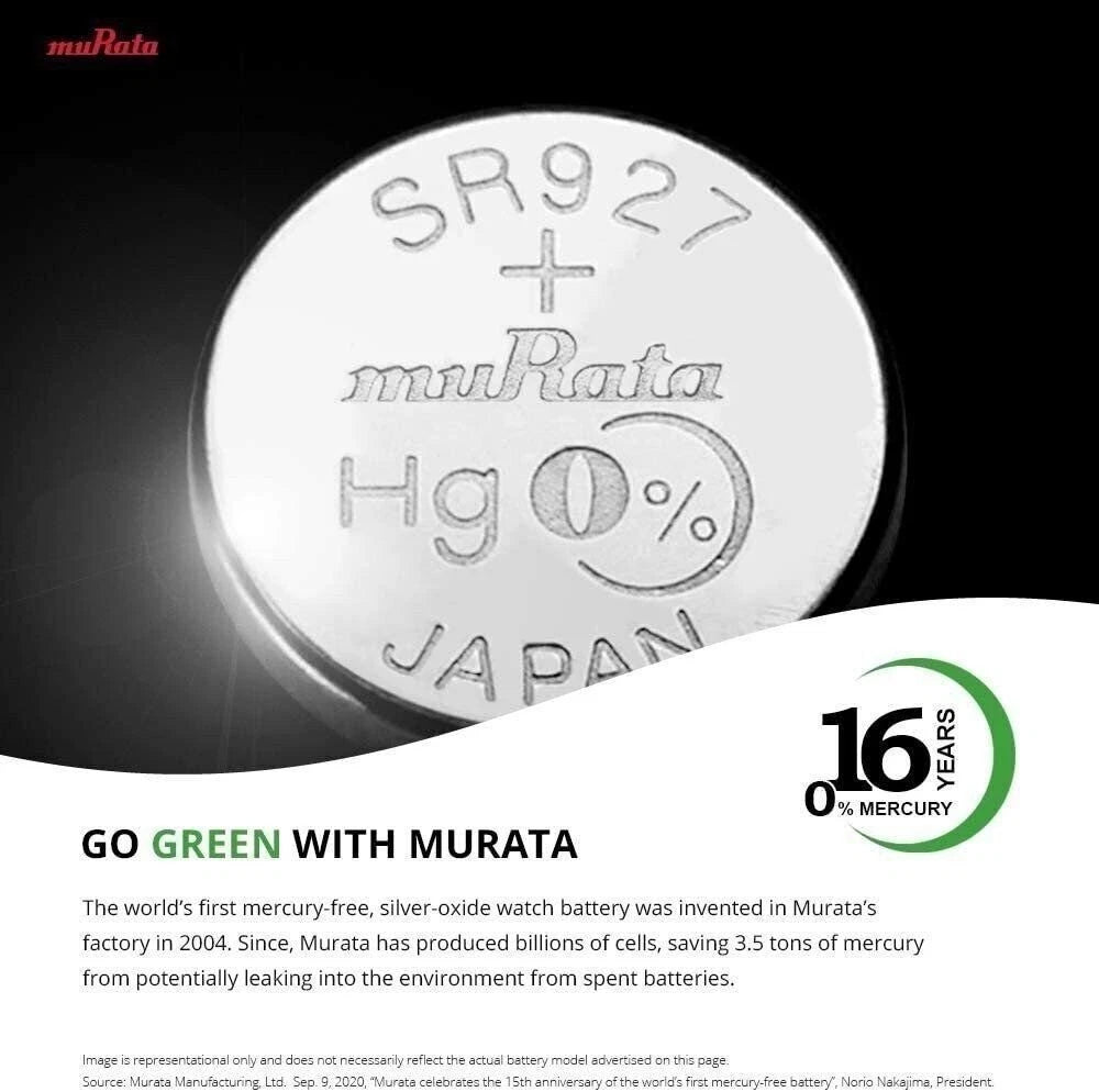 Murata 379 SR521SW Battery 1.55V Silver Oxide Watch Button Cell - Replaces...