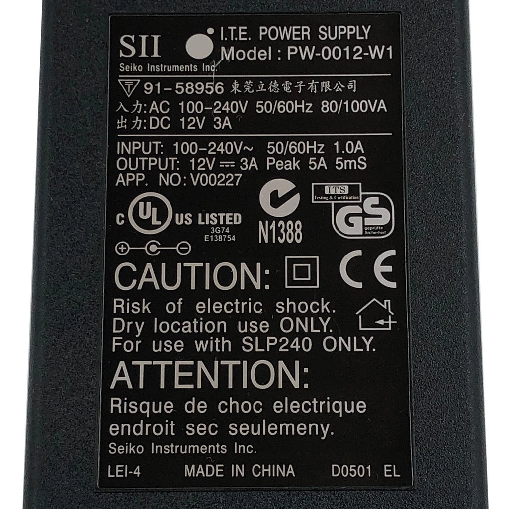 NEW Genuine Seiko SII PW-0012-W1 AC Adapter 36W 12V 3A Power Supply 6.5x3.0 mm