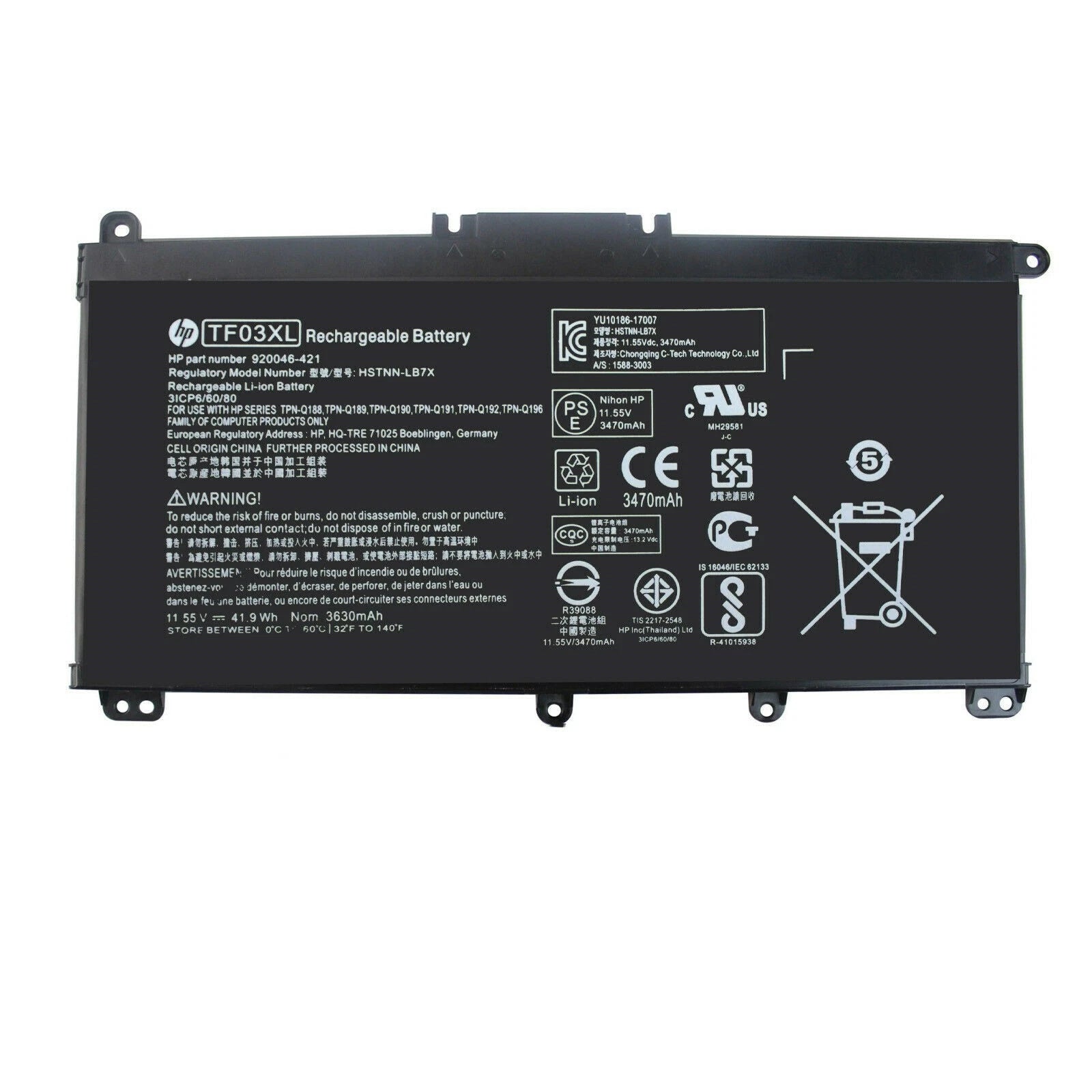 Genuine TF03XL Battery For HP Pavilion 15-CC 15-CK 15-CD 14-CD Series 920070-855