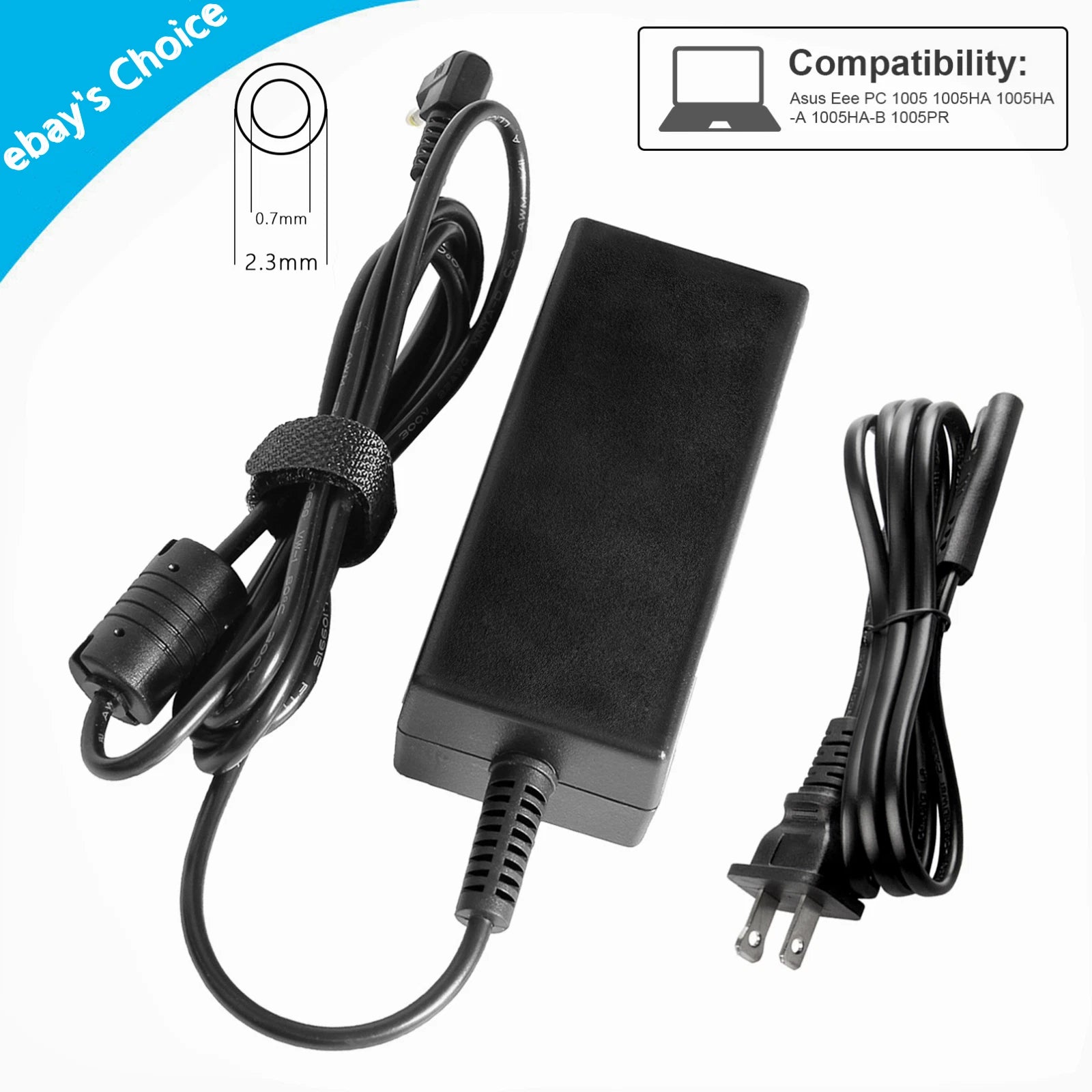 40W AC Power Adapter Charger for ASUS Eee PC 1005HA 1005HAB 1005HR 1008HA