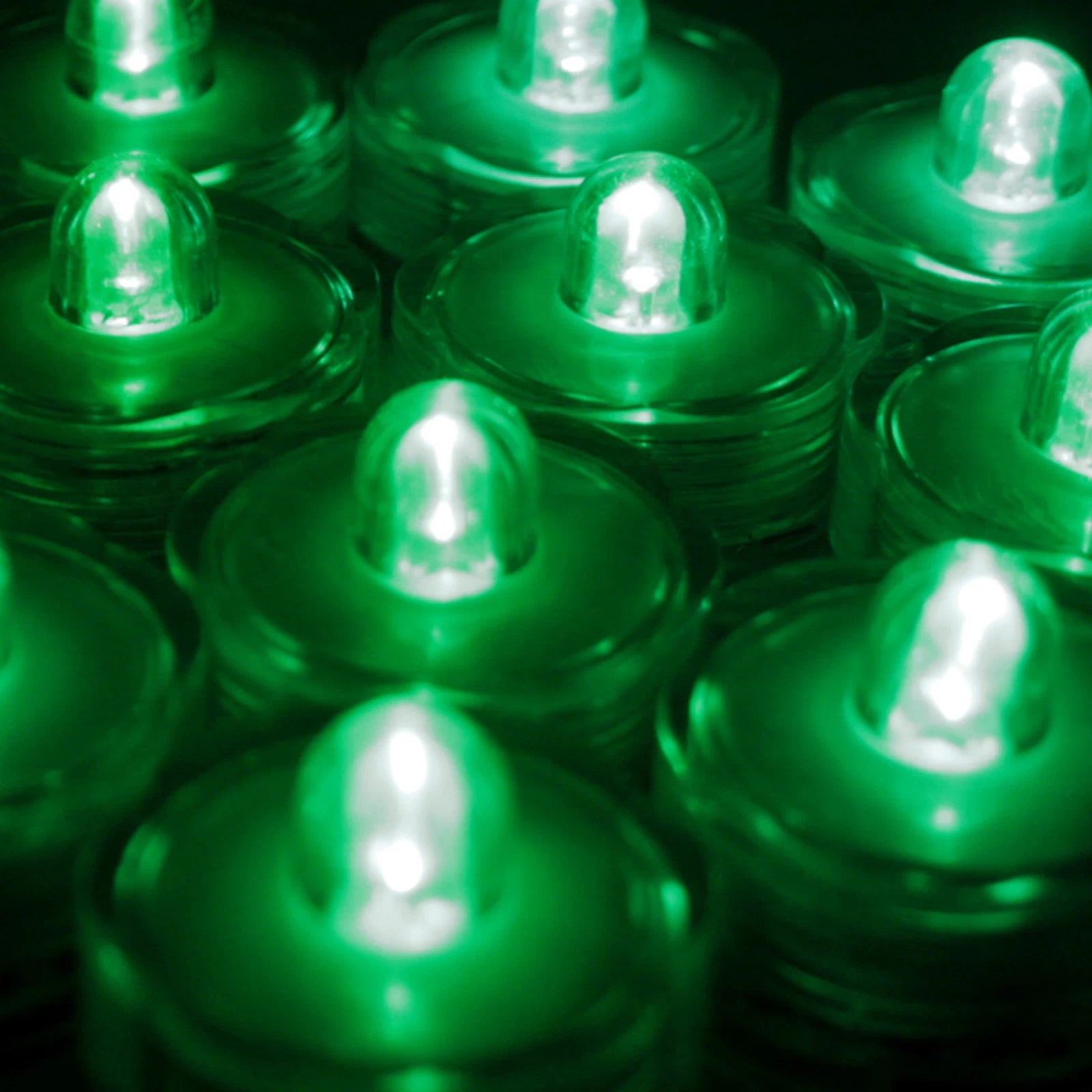 24 Pack Green Submersible Waterproof Underwater Battery LED Tea Light~Wedding