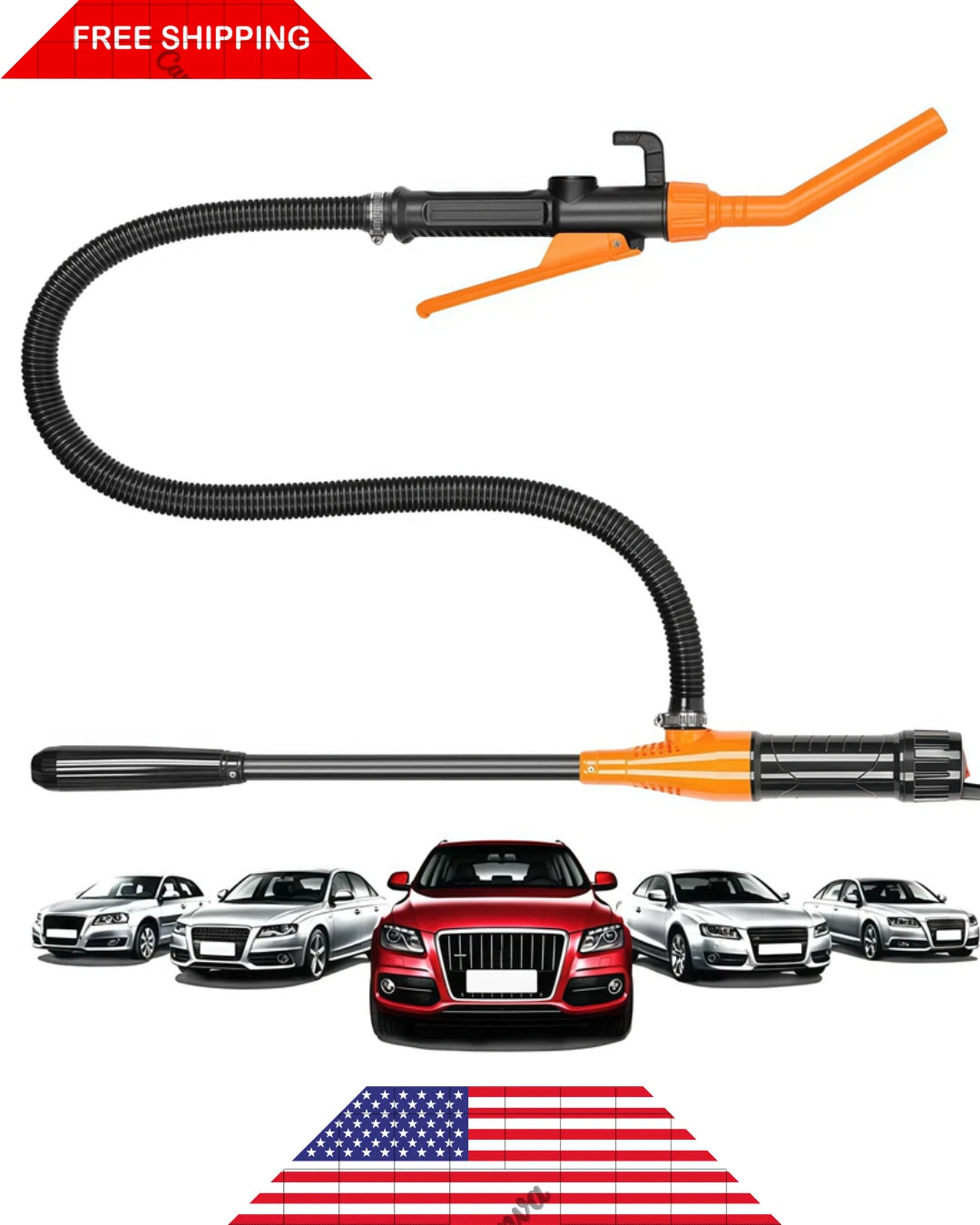 Battery Powered Electric Fuel Transfer Siphon Pump Gas Oil Water Liquid 2.4 GPM