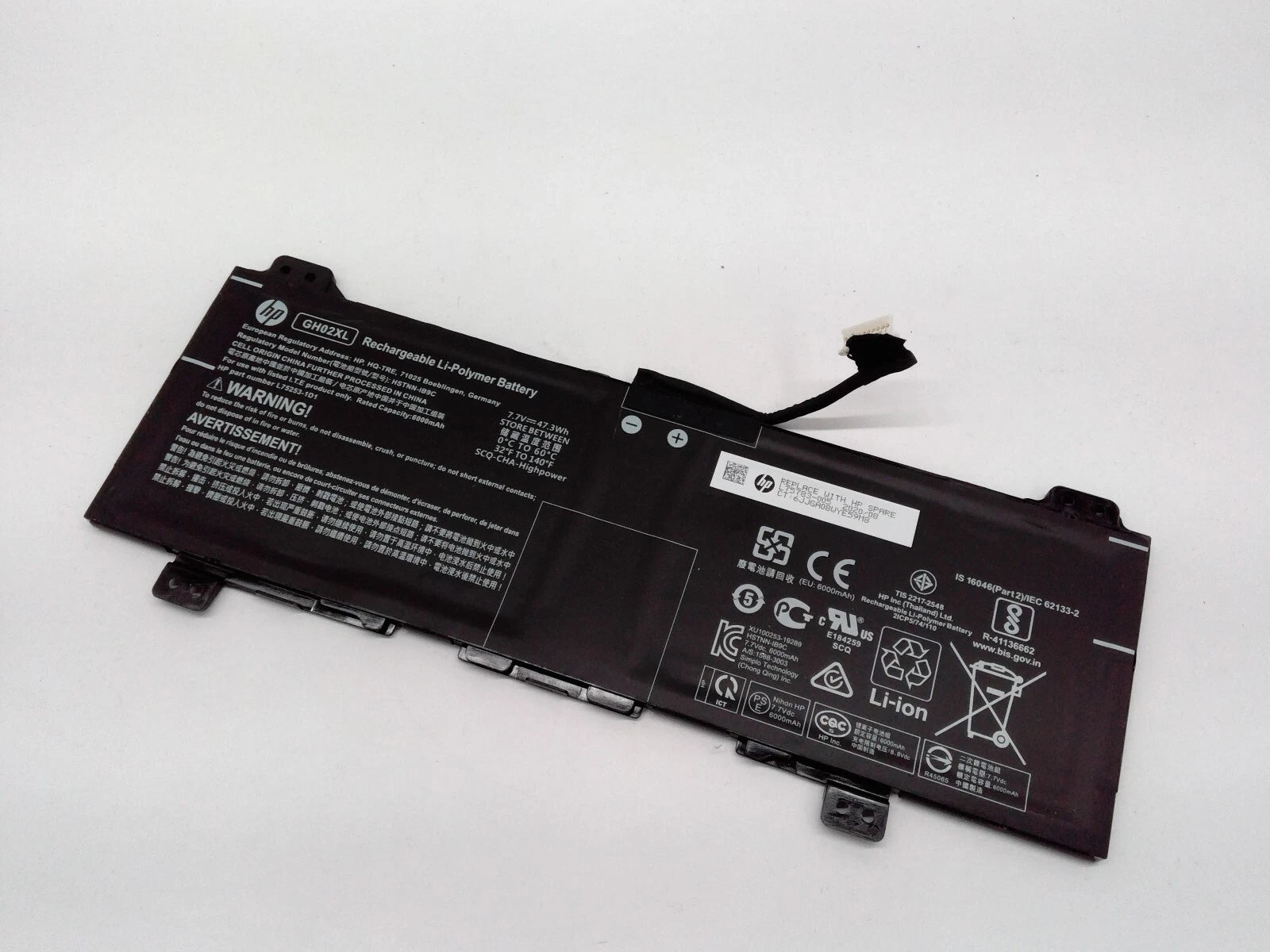 GH02XL HP Battery 7.7V 47.3Wh Chromebook 14A-Na0023Cl 14A-NA0052TG