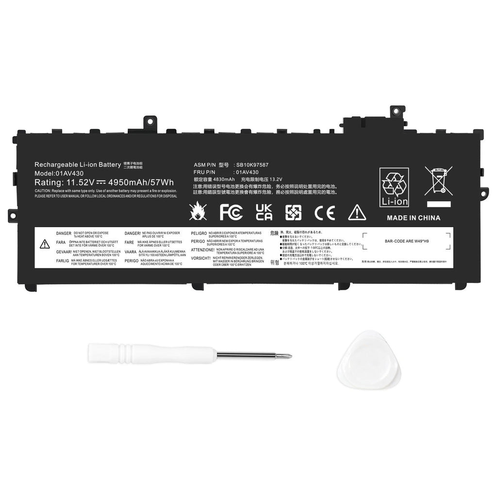 New 01AV430 Battery For Lenovo ThinkPad X1 Carbon 5th Gen 2017/6th Gen 2018 57Wh