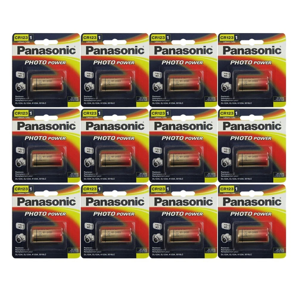 12x Panasonic CR123A Battery CR123