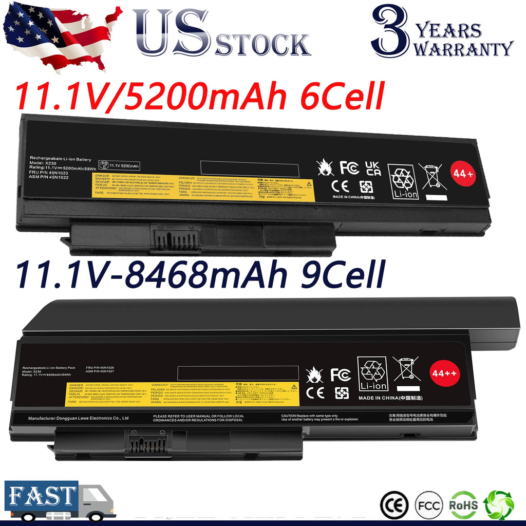 44+ 6/9Ce Battery For Lenovo ThinkPad X220 220i X220s X230 x230i 45N1023 45N1027