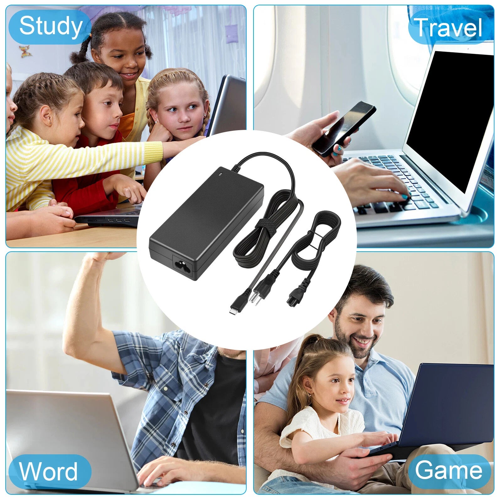 USB C Adapter Charger for Dell Latitude 5400 5410 5421 7480 7370 5420 7410 7420