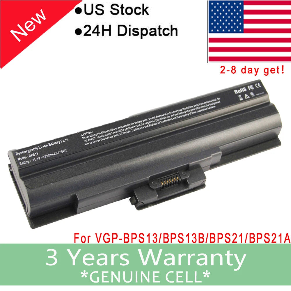 Battery For Sony Vaio VGP-BPS13A/B VGP-BPS13B/Q VGP-BPS21A Support Windows7 F