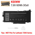 Battery K5XWW For Dell Latitude 7389 7390 L3180 5285 5289 2 in 1 71TG4 7.6V 60Wh