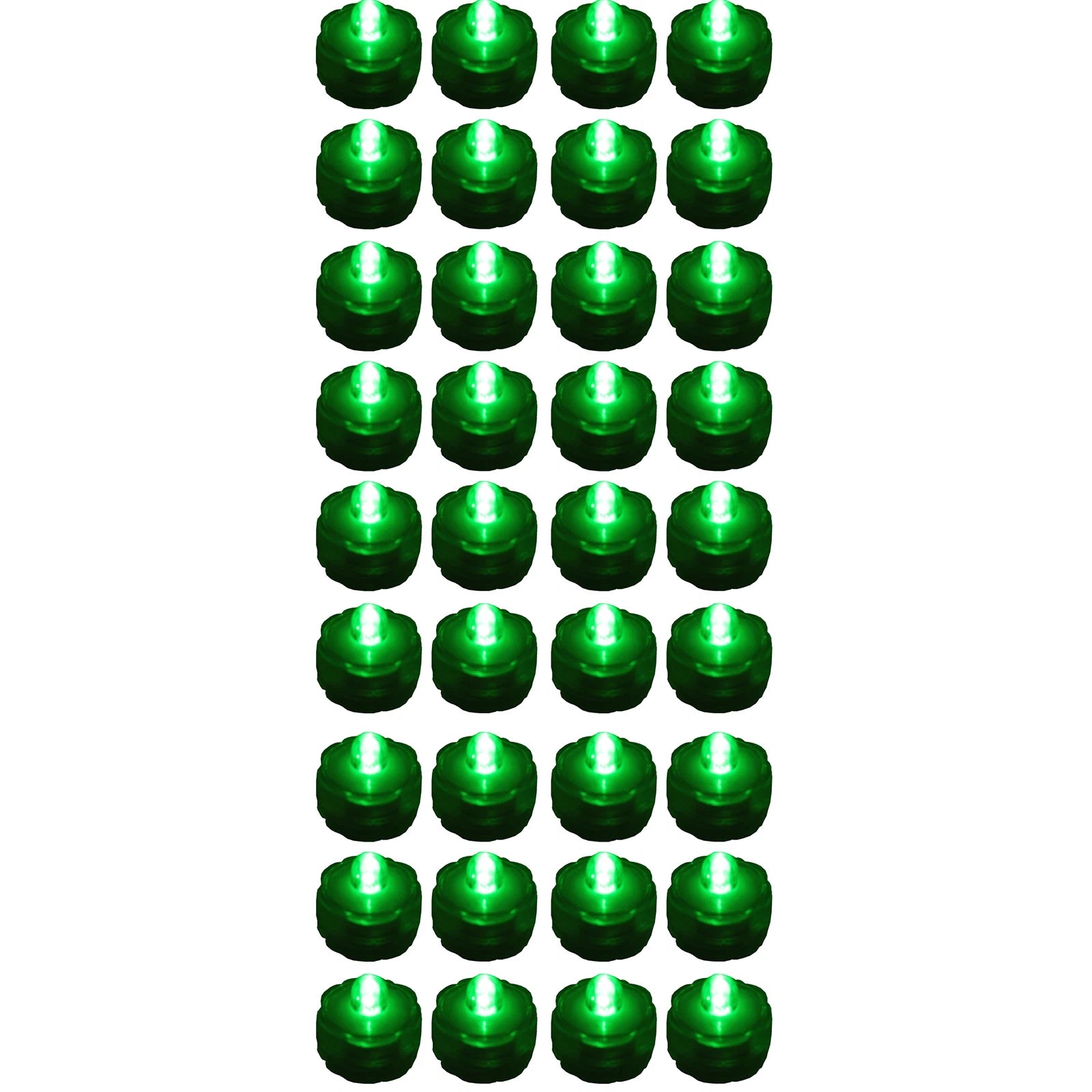 36 Green LED Submersible Battery Operated Tea Lights for WEDDING CENTERPIECE!