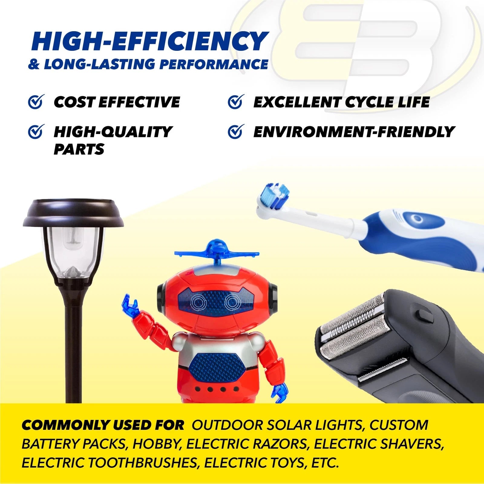 6x Exell 2/3AA NiMH 700mAh 1.2V Button top Rechargeable Battery