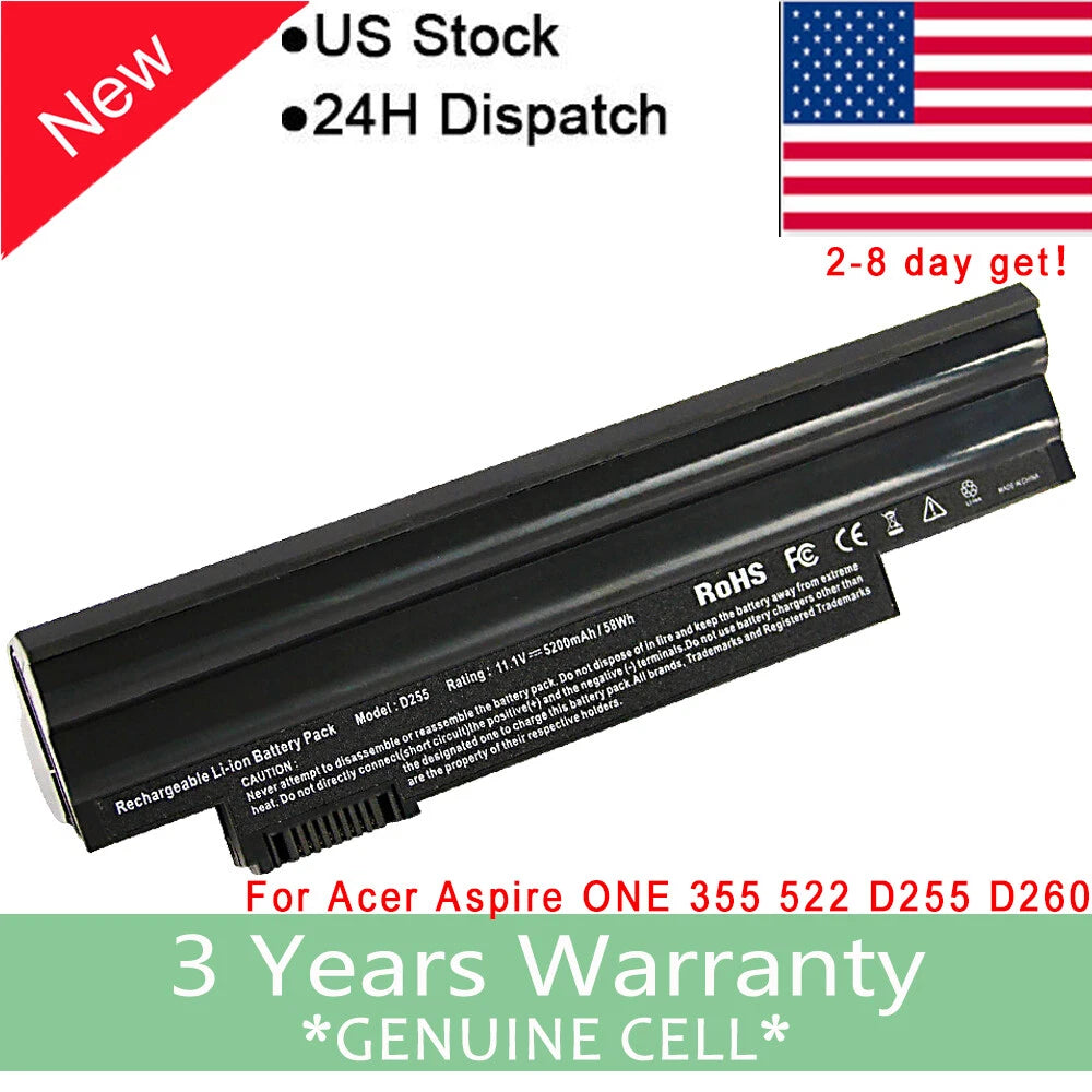 Battery for Acer Aspire One D255 D260 D257 D270 AOD255 AL10A31 AL10B31 AL10G31 F