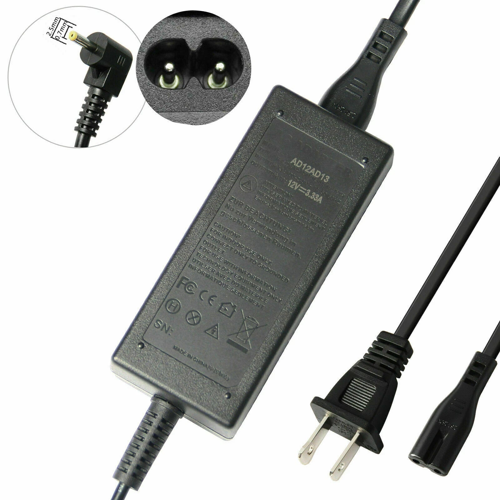 Charger For Samsung Chromebook 11.6 Inch 2 3 XE500C13 XE303C12 40W AC Adapter