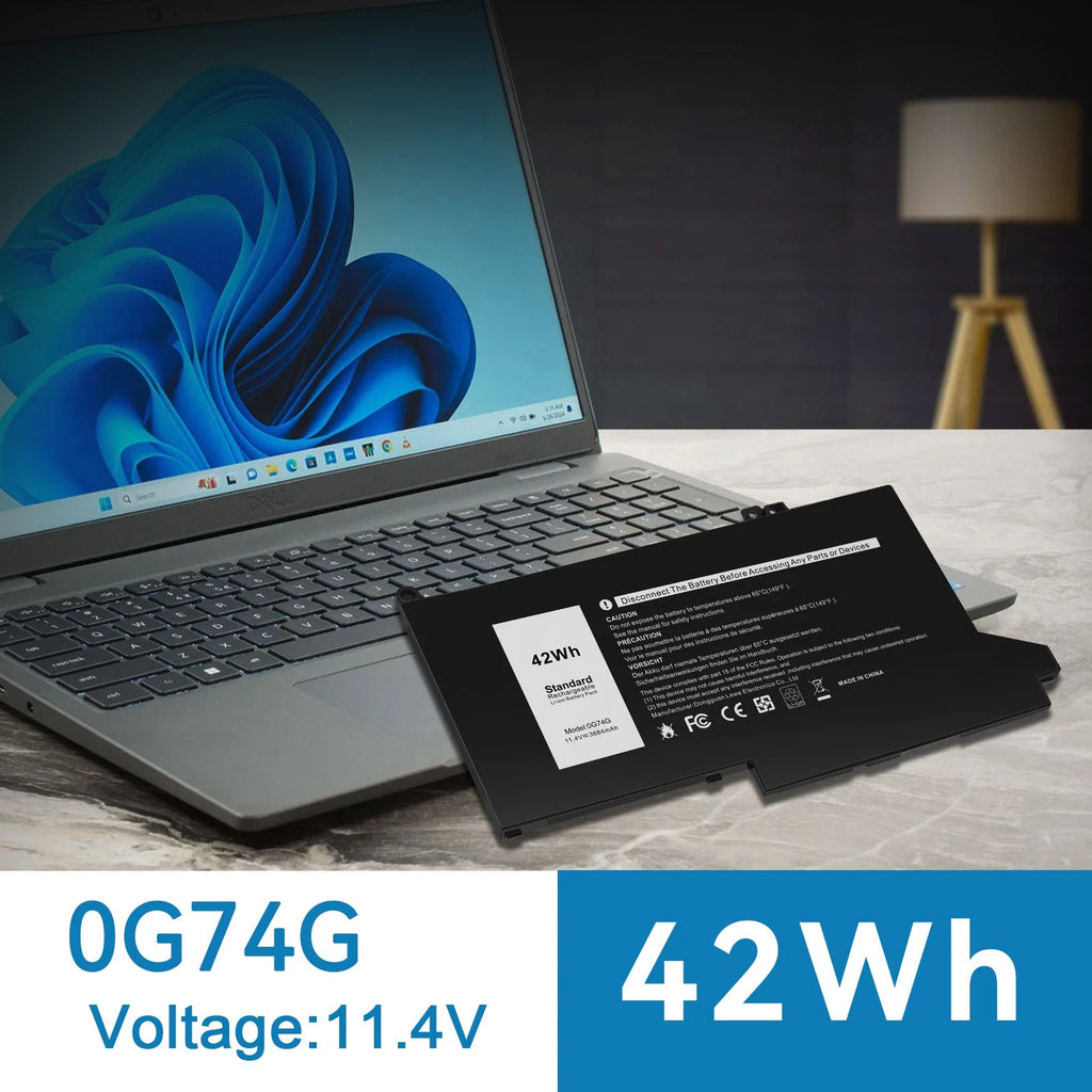 ?0G74G 02PFPW Battery for Dell Latitude 5300 5310 7300 7400 P97G001 P97G002 P96G