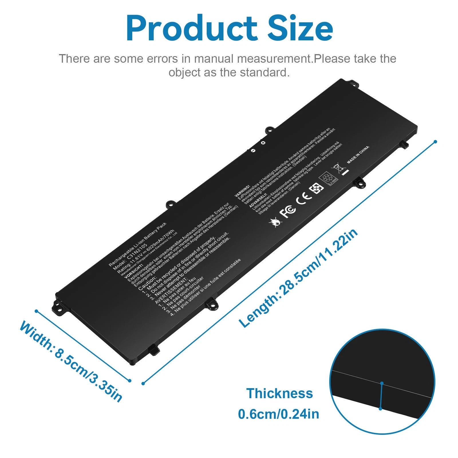 C31N2105 Battery for ASUS VivoBook M1403QA M1503QA M3401QC K3502ZA X1603ZA