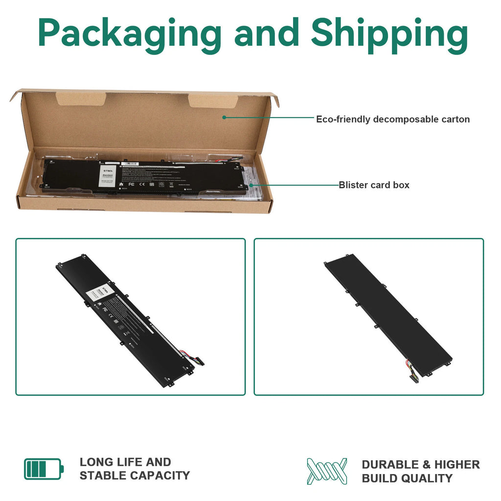 97Wh 4K1VM Laptop Battery For Dell G7 17 7700 Series Notebook W62W6 0W62W6 9TM7D