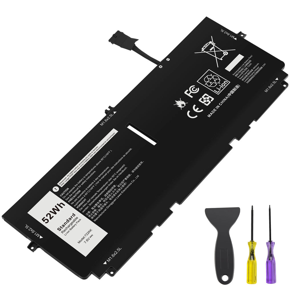722KK Battery For Dell XPS 13 9300 2020 i5 FHD XPS 13 9310 2XXFW FP86V 52Wh 7.6V