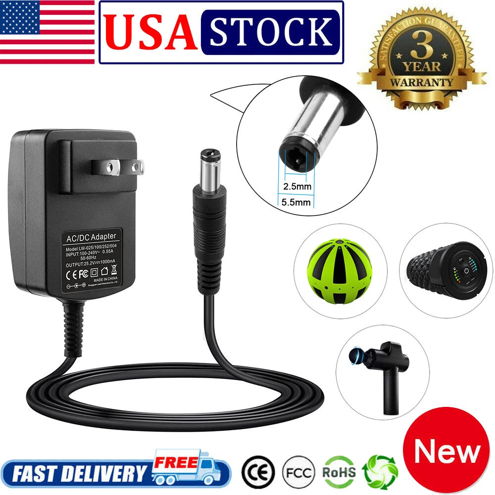 25.2V Adapter Charger for Hyperice Hypervolt #53000 001-00 Massager Massage Gun