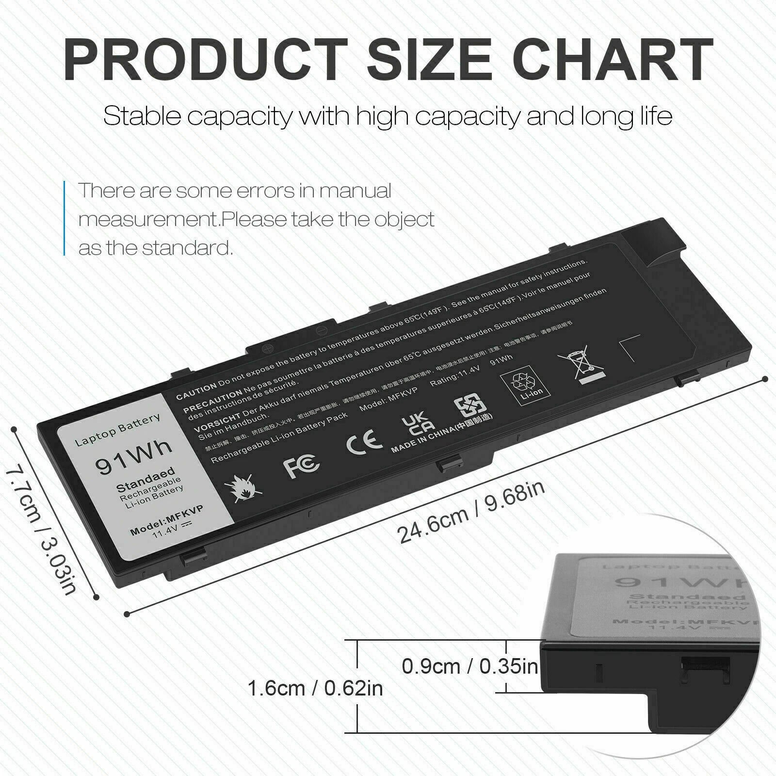 ?New MFKVP Battery For Dell Precision 15 7510 7520 17 7710 7720 M7510 M7710 91Wh