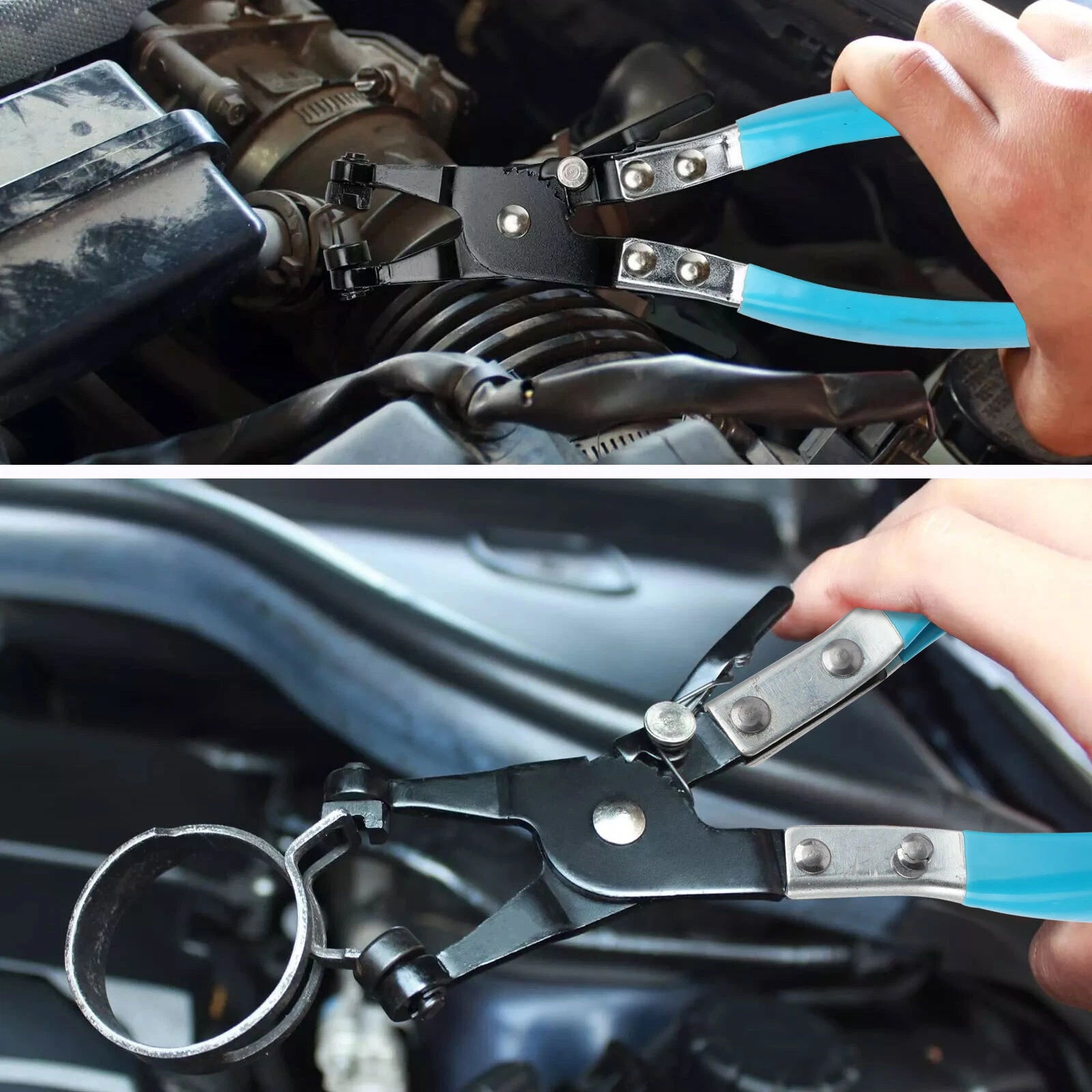 Pro 10PC Hose Clamp Clip Plier Set Swivel Jaw Flat Angled Band Automotive Tools