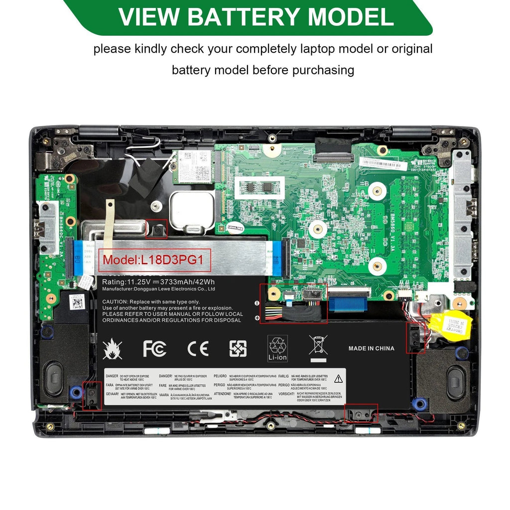 ?42Wh New L17L3PB0 L17M3PB0 Battery For Lenovo 100e 300e 500e Chromebook Series