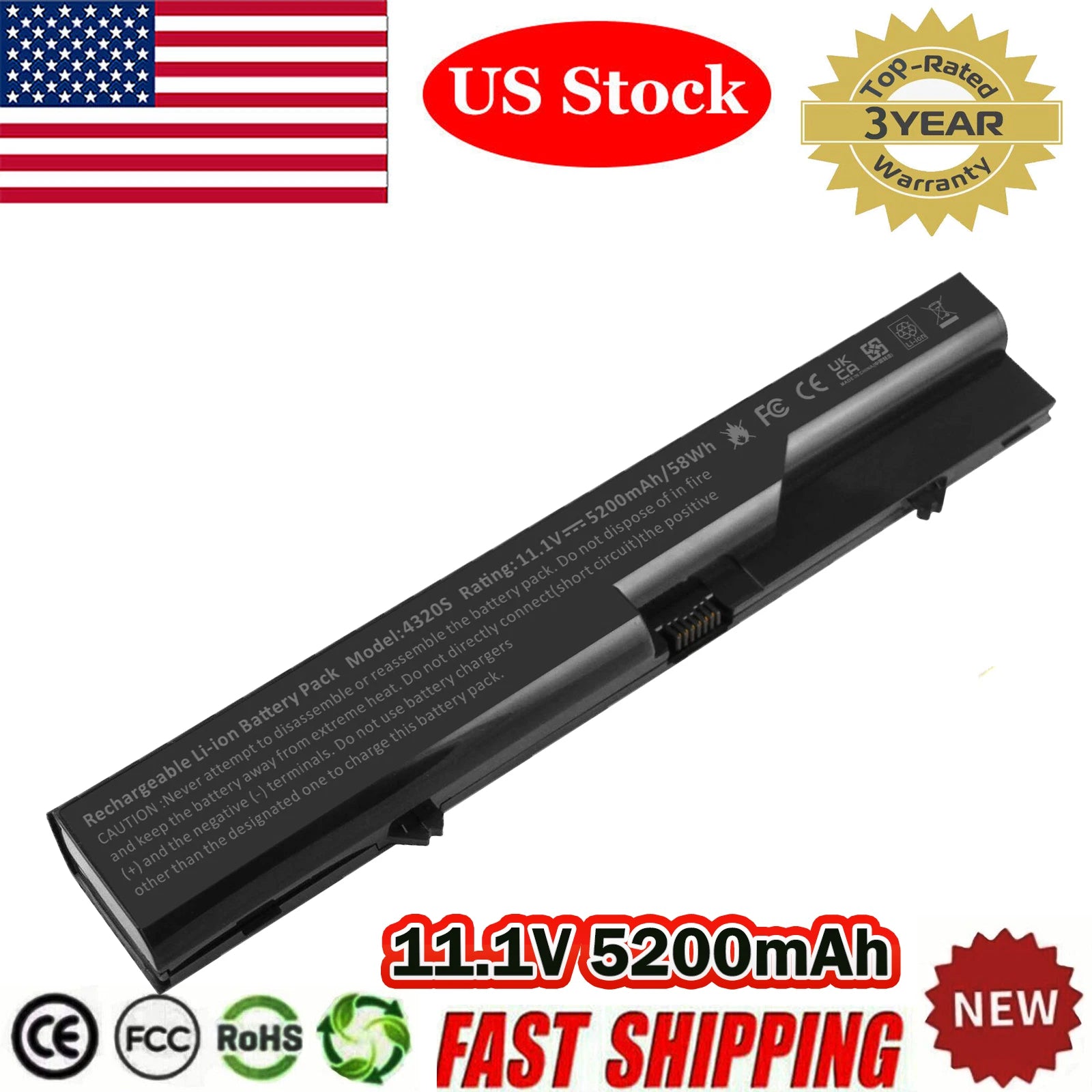 PH06 PH09 593572-001 Battery for HP 420 620 ProBook 4320s 4325S 4520s 4525s New