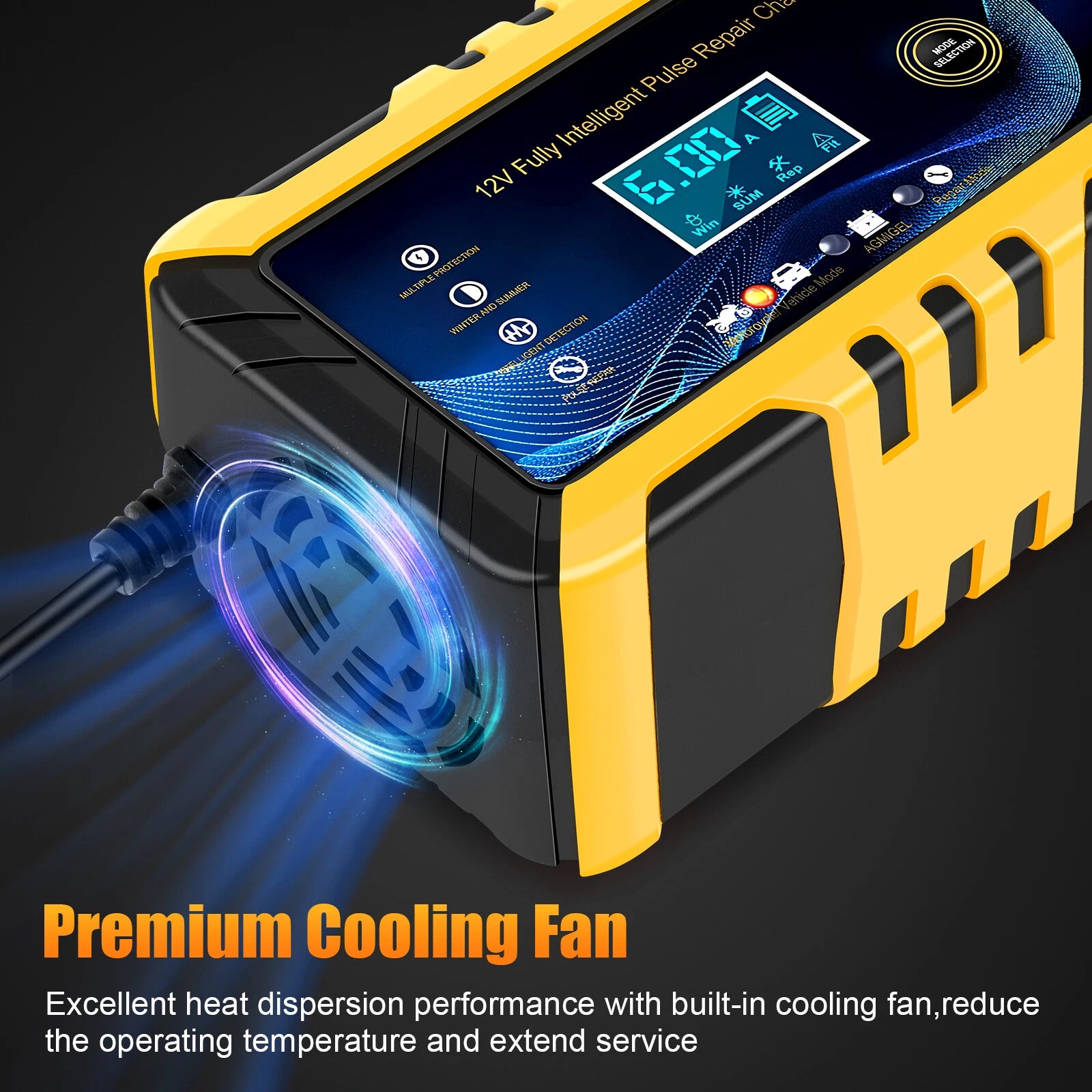 Car Battery Charger 6A 12V Intelligent Automatic Pulse Repair Starter AGM GEL US