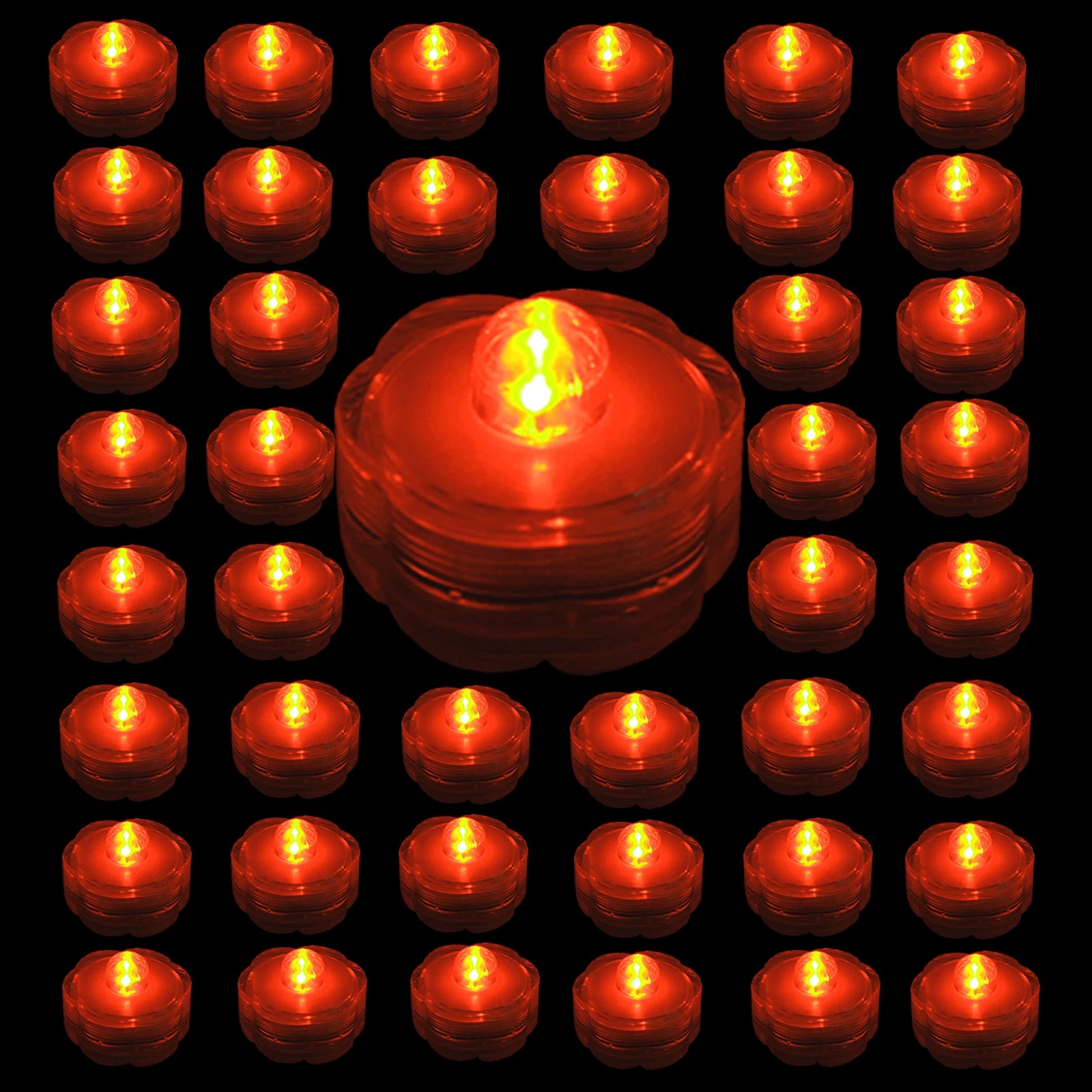 Submersible Waterproof Battery LED Tea Light ~ HALLOWEEN Decoration~ORANGE~48