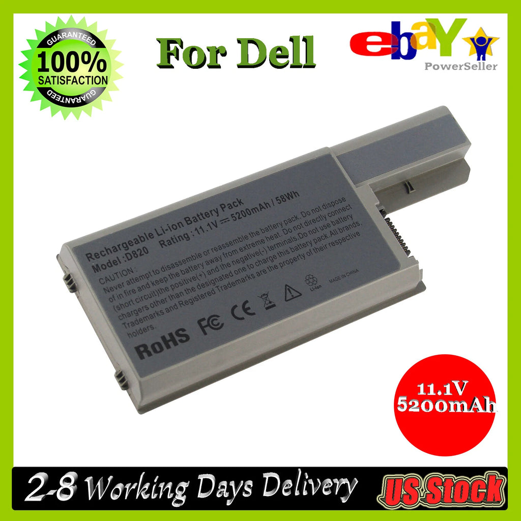 Battery for Dell Latitude D820 D830 D531 M4300 M65 312-0393 CF623 Laptop PC