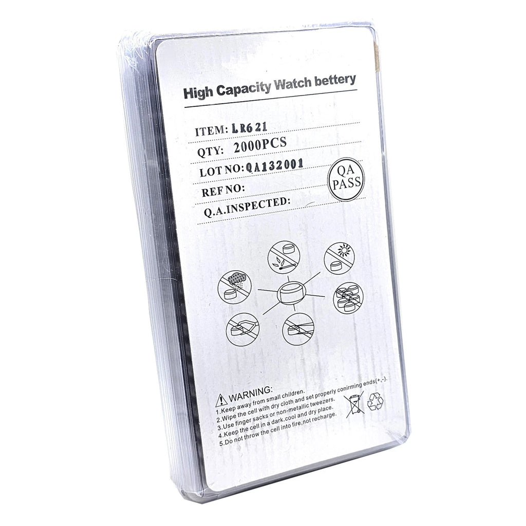 2000pc Size LR621 Alkaline Watch Battery Replaces LR60, SR621, SR621SW, SR60