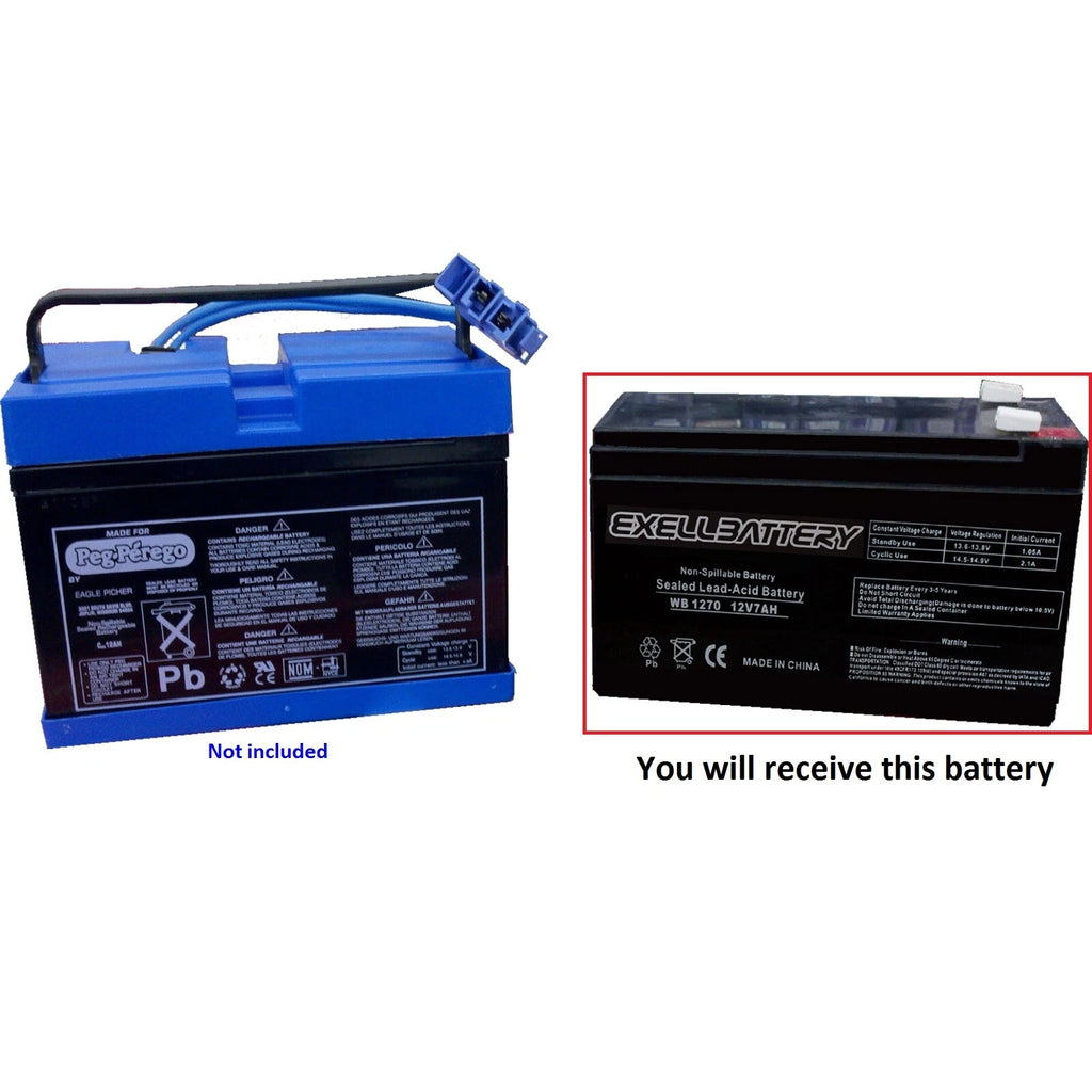 New Peg Perego Craftsman ATV Battery 12 Volt 7Ah 8Ah Slim Replacement Battery
