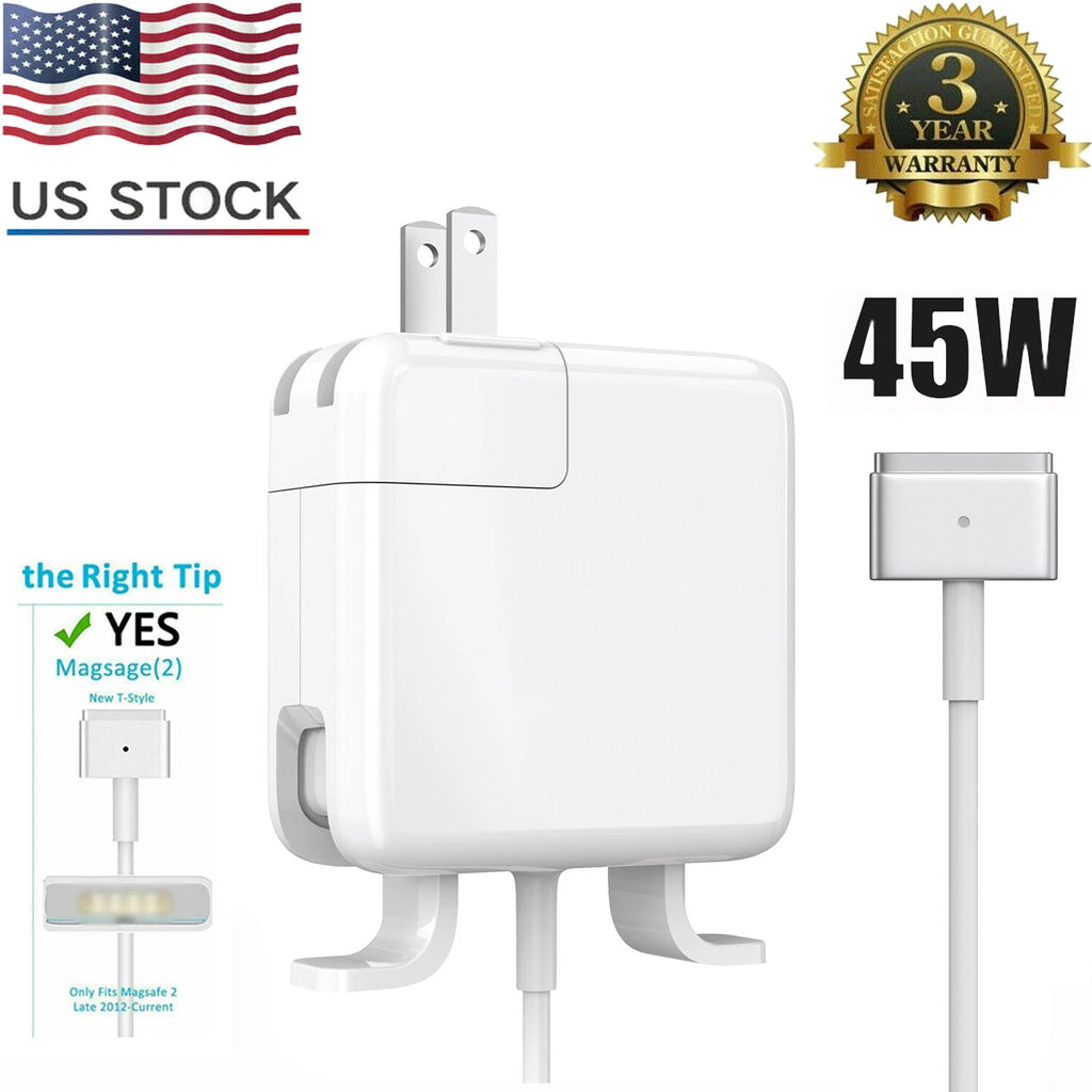 45W Magsaf 2 T-Tip AC Adapter Charger 13" 14" for MacBook Air A1465 A1466 A1436