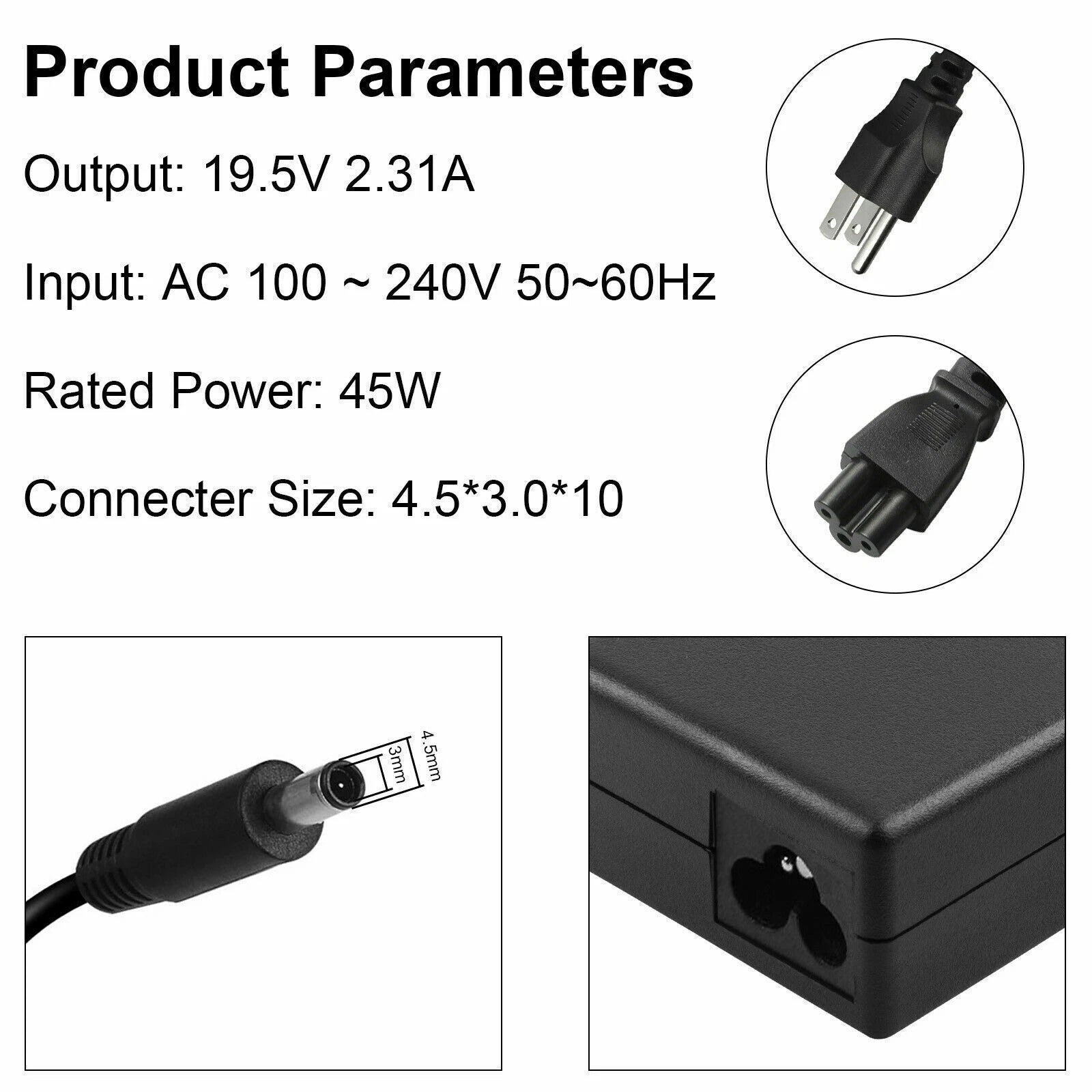 AC Adapter For Dell Inspiron 11 13 14 15 3000 5000 7000 Series Laptop Charger