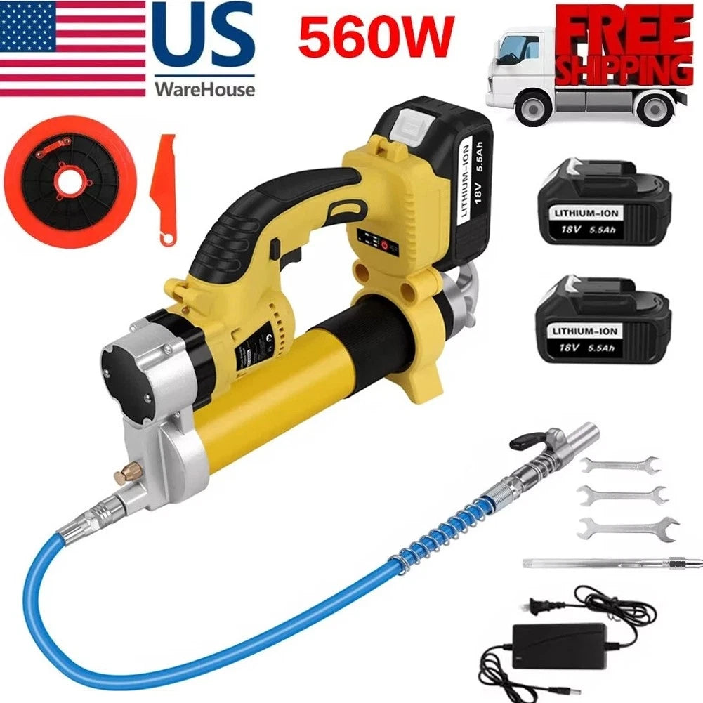 Electric Grease Gun 8000PSI Battery Powered Grease Gun & 2x Battery & Charger