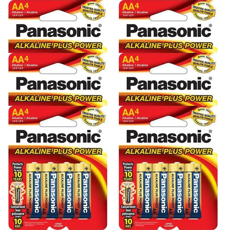 24 x Panasonic AA Alkaline Plus Power Batteries (6 x 4 packs)