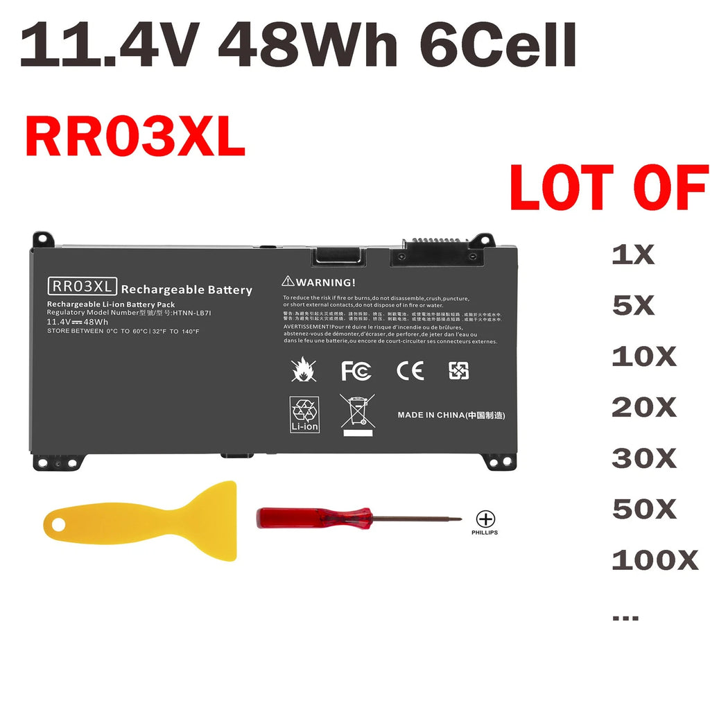 ??LOT OF RR03XL Battery For HP ProBook 430 440 450 455 470 G4 G5 851477-421 48Wh