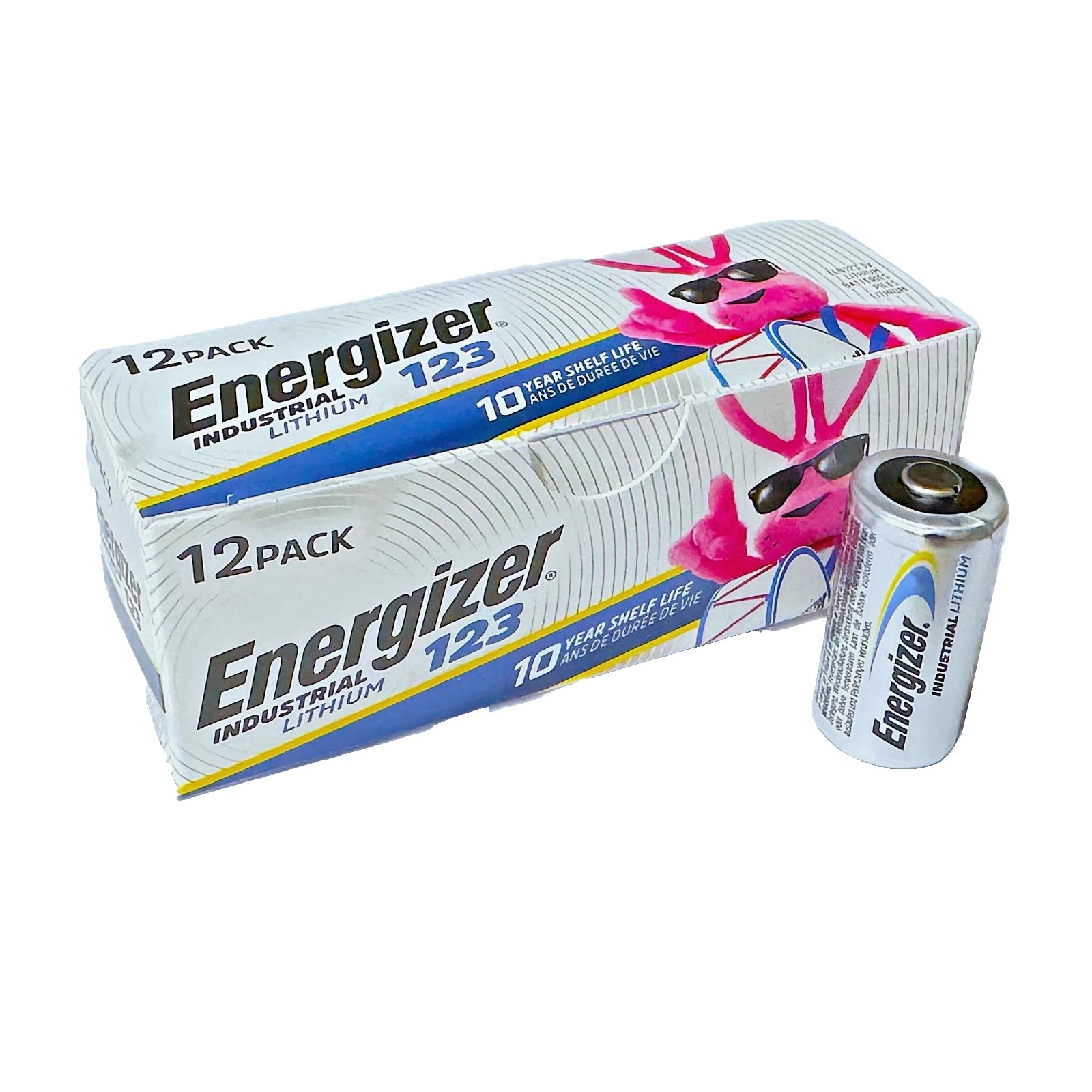 12 x CR123 Energizer Industrial 3V Lithium Batteries (CR123A, 123, CR17345)