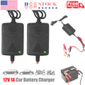 2PCS Car Battery Charger Maintainer 12V Trickle RV for Truck Motorcycle ATV Auto