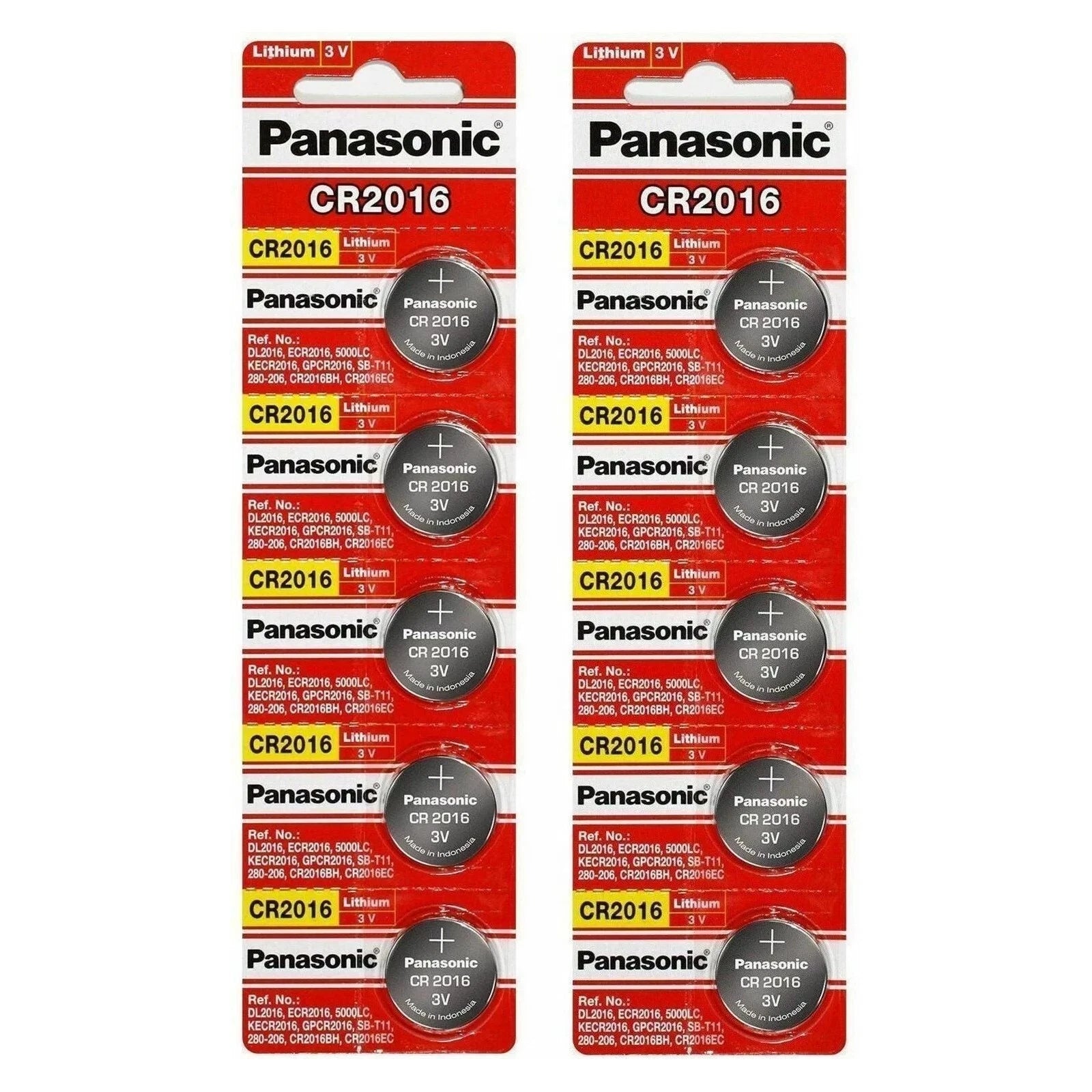 10 x PANASONIC CR 2016 CR2016 CR-2016 LITHIUM COIN CELL Button Battery Exp 2035