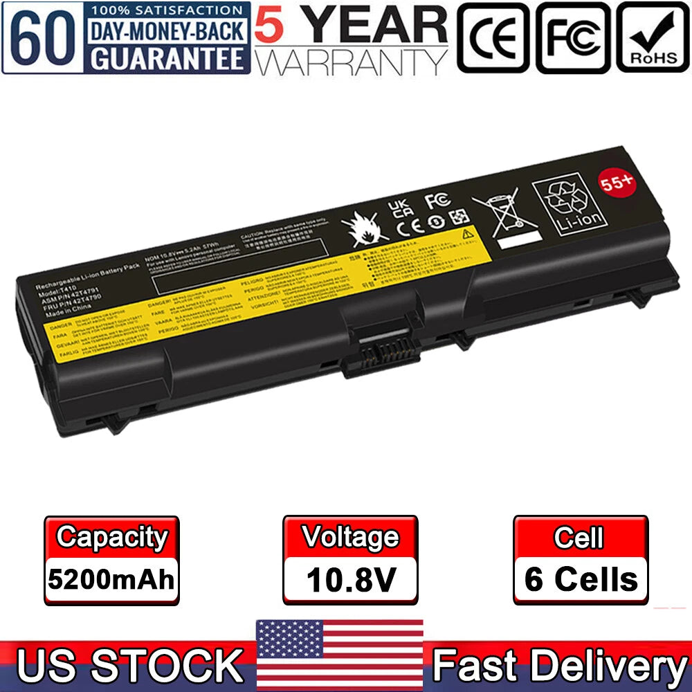 5200mAh Battery 42T4731 for Lenovo Thinkpad T510 T520 W510 W520 E40 E50
