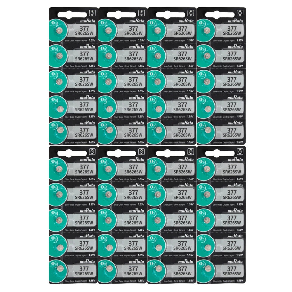 Murata sr626sw 377 silver oxide watch battery 40 pack